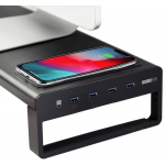 Zenox Monitor Riser Z-2000-ZG6033 多功能螢幕架：無線充電、USB 3.0插埠、30公斤承重